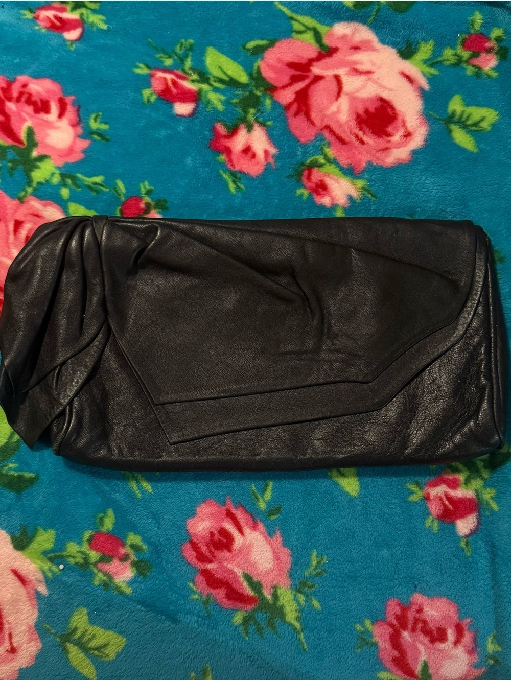 Vintage Macy's Genuine Italian Leather Fold-over Clutch